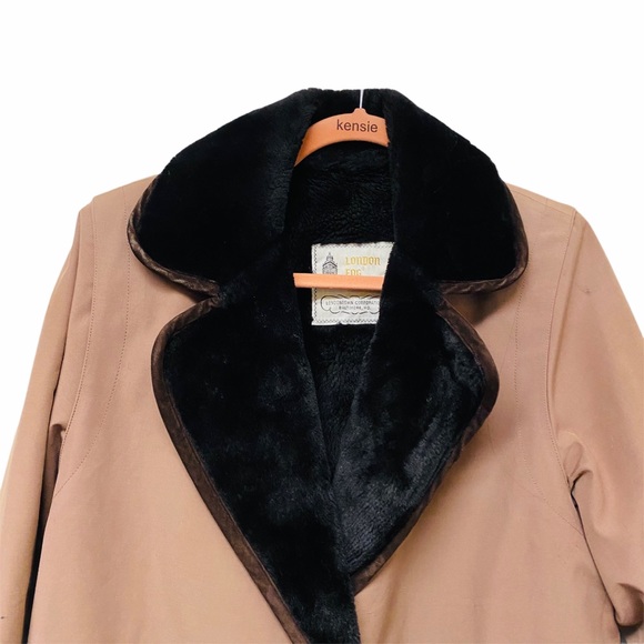 London Fog Fur Lined Collar Long Coat Jacket - Picture 2 of 12